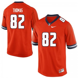 Men's University of Illinois #82 Dylan Thomas Orange Stitched Jersey 704802-874