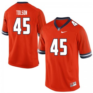 Men's University of Illinois #45 Khalan Tolson Orange Player Jersey 920332-289