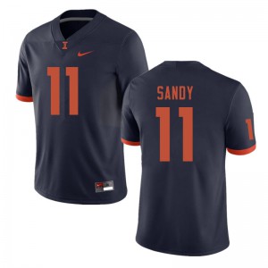 Men Illinois #11 Carlos Sandy Navy Stitched Jerseys 744513-250
