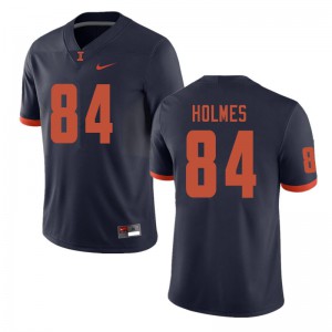 Men University of Illinois #84 Jordan Holmes Navy Stitch Jerseys 813948-444