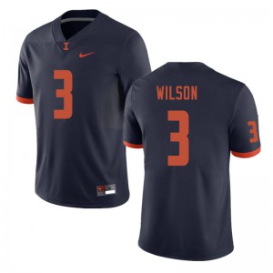 Mens University of Illinois #3 Tavon Wilson Navy Stitched Jersey 912708-594