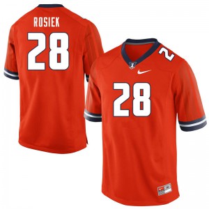 Mens Illinois #28 Dylan Rosiek Orange Stitched Jersey 411443-109