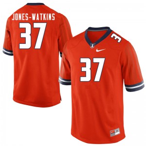 Men's University of Illinois #37 Jaden Jones-Watkins Orange Player Jerseys 170933-222