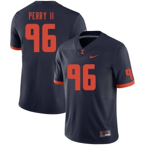 Mens University of Illinois #96 Roderick Perry II Navy Football Jerseys 310542-705