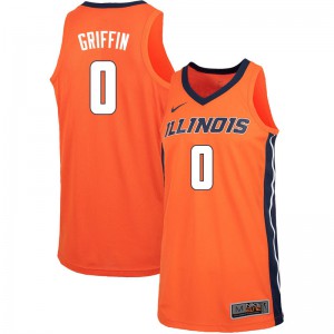 Men University of Illinois #0 Alan Griffin Orange Official Jerseys 735040-603