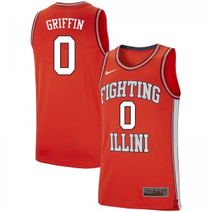 Men University of Illinois #0 Alan Griffin Retro Orange College Jersey 971400-897