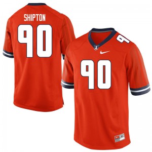 Mens University of Illinois #90 Anthony Shipton Orange Stitch Jerseys 478857-928
