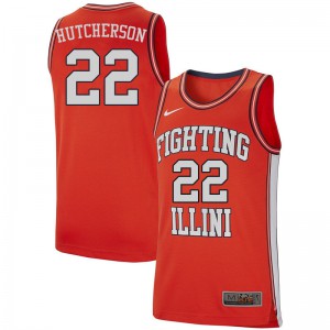 Mens Illinois #22 Austin Hutcherson Retro Orange College Jersey 315344-805