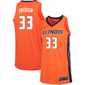 Men University of Illinois #33 Bill Erickson Orange Player Jersey 854855-731