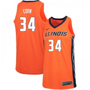 Mens Illinois #34 Brian Cook Orange NCAA Jerseys 413155-685