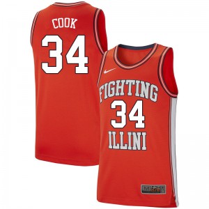 Men's Illinois #34 Brian Cook Retro Orange Embroidery Jersey 557094-671