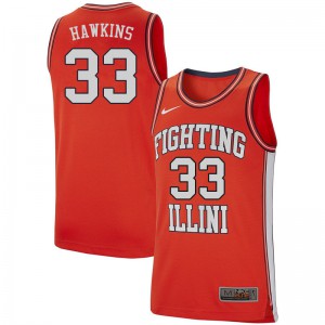 Men's University of Illinois #33 Coleman Hawkins Retro Orange Stitched Jersey 945226-762
