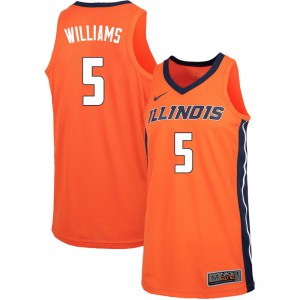 Mens Illinois Fighting Illini #5 Deron Williams Orange College Jersey 476983-977