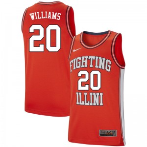 Mens Illinois #20 Frank Williams Retro Orange College Jersey 139921-216
