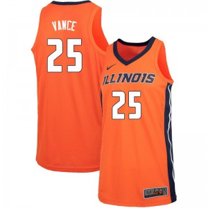 Mens Illinois #25 Gene Vance Orange High School Jersey 278302-778