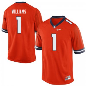 Mens Illinois Fighting Illini #1 Isaiah Williams Orange Stitched Jerseys 933441-970