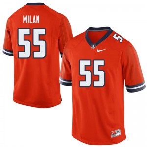 Men University of Illinois #55 Jamal Milan Orange NCAA Jerseys 325757-782
