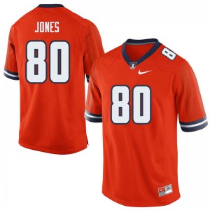 Men Illinois #80 Keith Jones Orange NCAA Jersey 904079-704