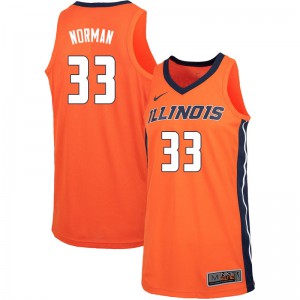 Men's University of Illinois #33 Ken Norman Orange Stitch Jerseys 375269-156