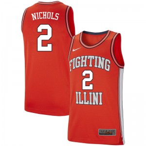 Men's Illinois #2 Kipper Nichols Retro Orange Stitch Jersey 532292-112