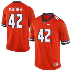 Men Illinois #42 Michael Marchese Orange Football Jerseys 305949-591