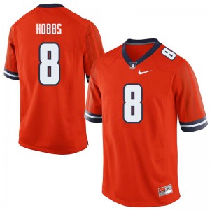 Mens University of Illinois #8 Nate Hobbs Orange Player Jerseys 459725-163