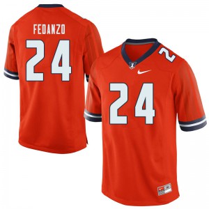 Mens University of Illinois #24 Nick Fedanzo Orange Embroidery Jerseys 282762-279