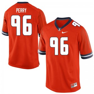 Men University of Illinois #96 Roderick Perry Orange Official Jerseys 711271-273
