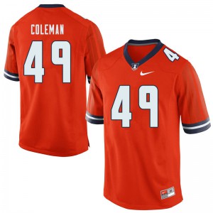 Men's Illinois #49 Seth Coleman Orange College Jersey 531251-371