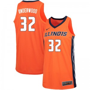 Mens Illinois #32 Tyler Underwood Orange Player Jerseys 817271-435