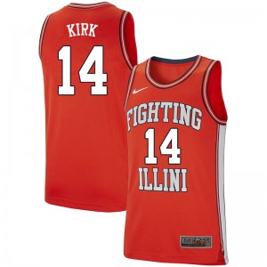 Men University of Illinois #14 Walt Kirk Retro Orange Stitched Jerseys 853724-730