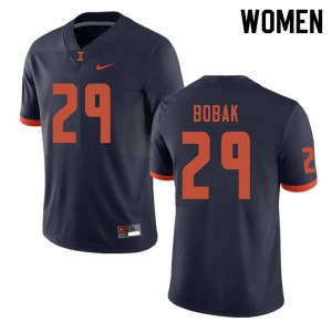 Women's University of Illinois #29 Christian Bobak Navy Football Jerseys 464929-996