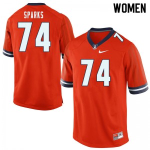 Women University of Illinois #74 Blaise Sparks Orange University Jerseys 752277-109