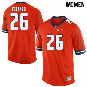 Womens Fighting Illini #26 Nick Fedanzo Orange NCAA Jersey 593294-724