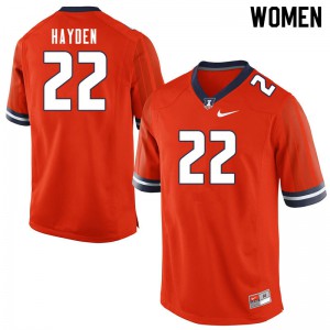 Womens University of Illinois #22 Chase Hayden Orange Football Jersey 853444-743