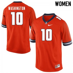 Women's Illinois #10 Joriell Washington Orange Football Jerseys 719588-451