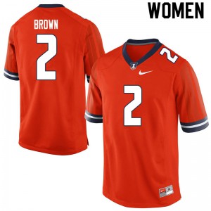Womens University of Illinois #2 Chase Brown Orange College Jersey 326502-106