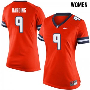Women's Fighting Illini #9 Dele Harding Orange Embroidery Jerseys 819666-320