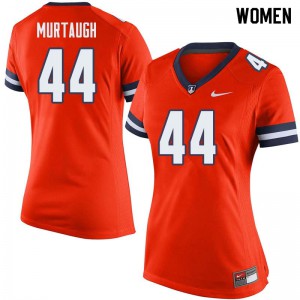 Women Fighting Illini #44 Drew Murtaugh Orange Stitched Jerseys 739137-393