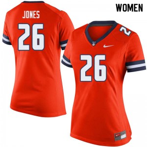 Women University of Illinois #26 Evan Jones Orange Alumni Jersey 108281-786