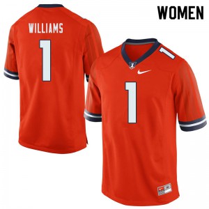 Women University of Illinois #1 Isaiah Williams Orange High School Jerseys 875851-179