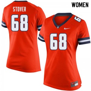 Women's University of Illinois #68 Jake Stover Orange Stitch Jerseys 663325-882