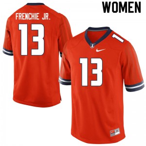 Women's Illinois #13 James Frenchie Jr. Orange Stitched Jersey 595778-592