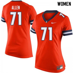 Women Illinois #71 Jeff Allen Orange Official Jersey 846257-972