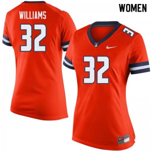 Women Illinois #32 Justice Williams Orange Stitch Jersey 922396-694