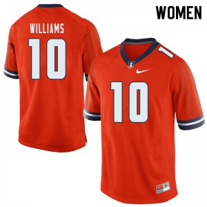 Women University of Illinois #10 Justice Williams Orange High School Jerseys 780155-791