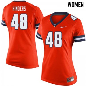 Women's University of Illinois #48 Kevin Hinders Orange High School Jerseys 262549-186
