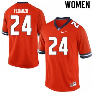 Women's Illinois #24 Nick Fedanzo Orange Alumni Jersey 306370-356