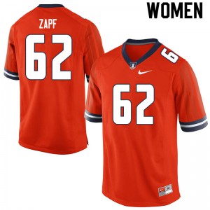 Women Illinois #62 Terry Zapf Orange Player Jerseys 571318-109