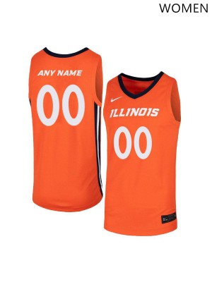 Women's Illinois #00 Custom Orange Player Jersey 690272-125